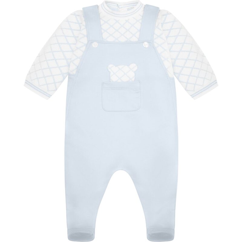 Baby Boys Blue Cotton Dungaree Romper