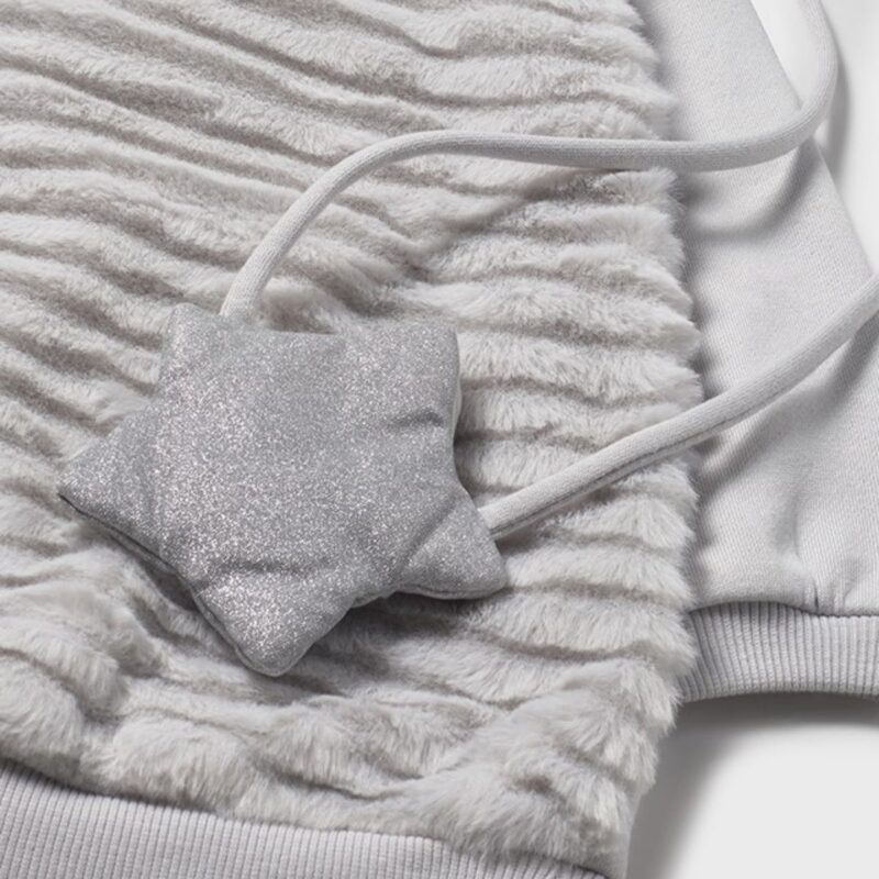 Pearl Gray Dress with Bear Bag - Image 3