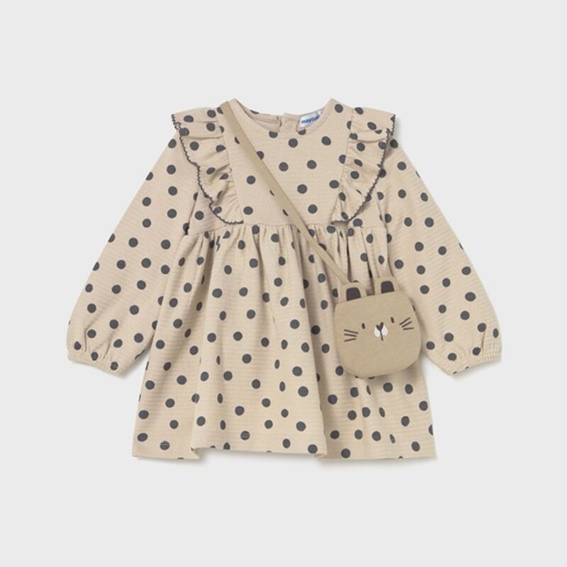 Ball Printed Dress with Cat Bag