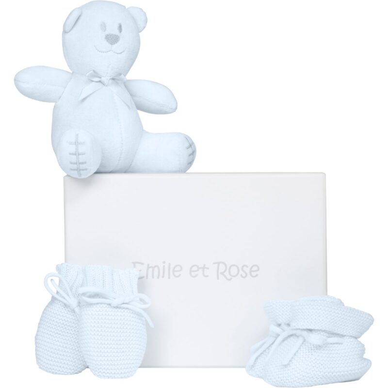 knitted Blue Mitt And Bootie Toy Set
