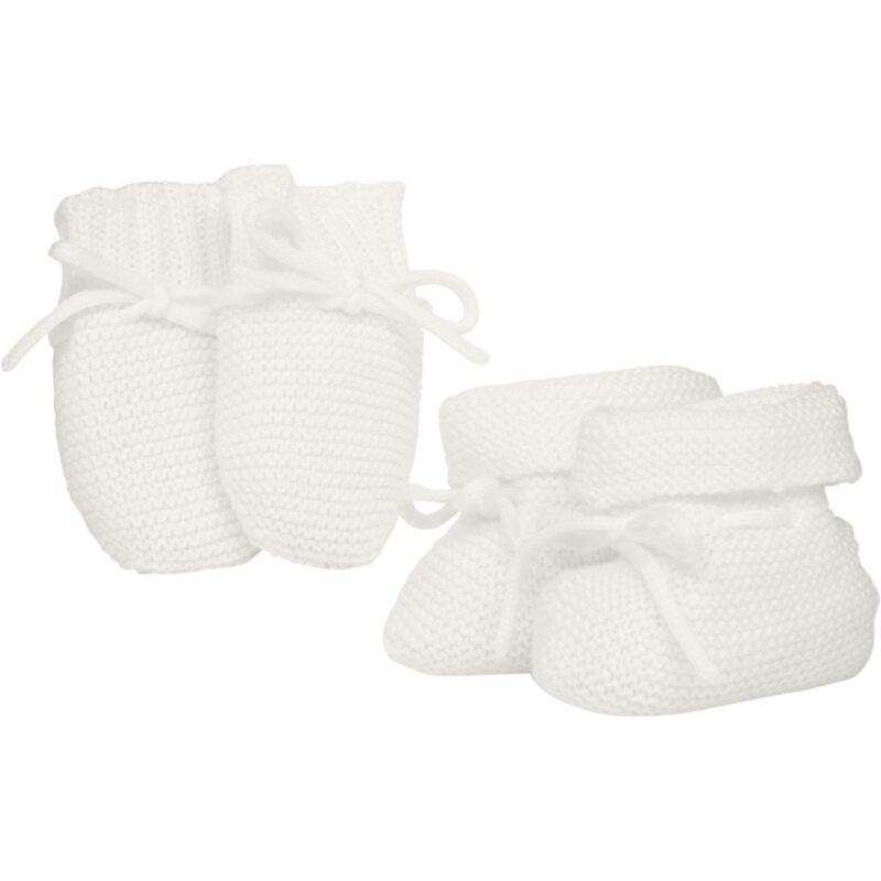 knitted White Mitt And Bootie Toy Set - Image 2