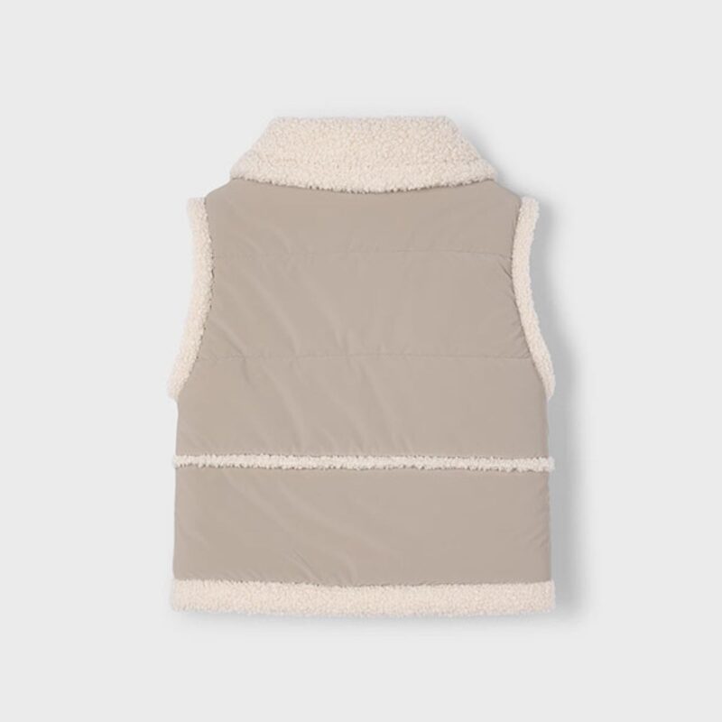 Girls Contrast Sheepskin Gilet - Image 2