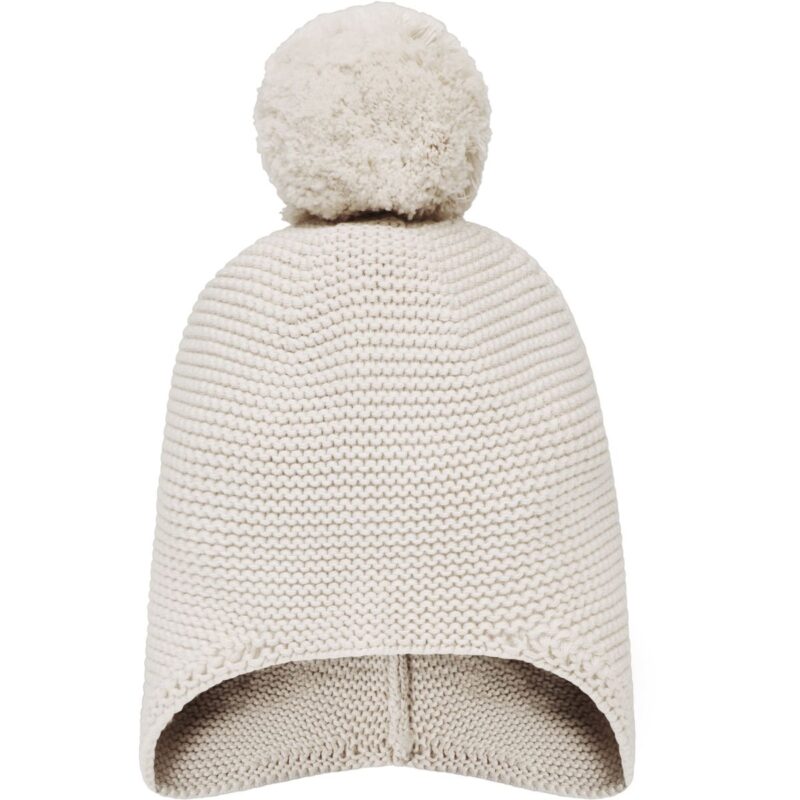 kinitted  Stone Hat With ear flaps and pom-pom - Image 2