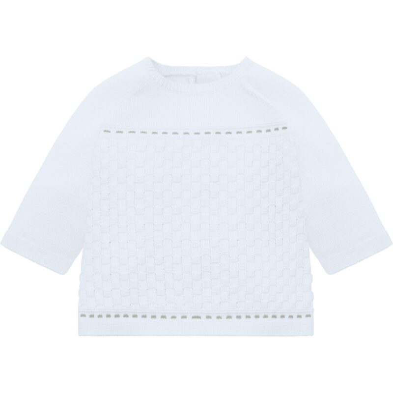 Baby Boys Knit Top With x-cross and Foot-in legging and Hat - Image 2