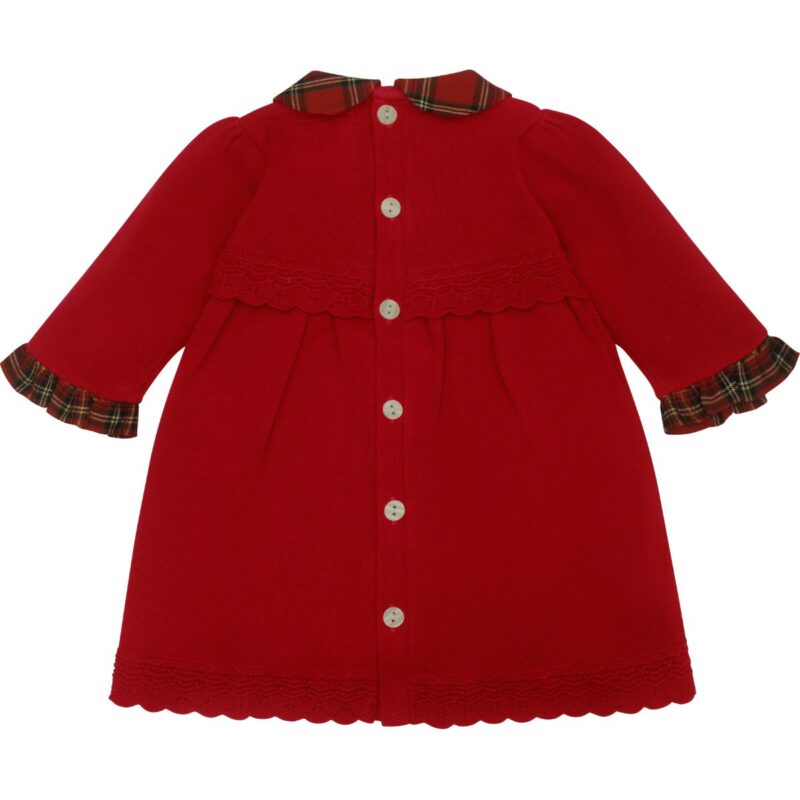 Red Knit Baby Girl Party Dress - Image 2