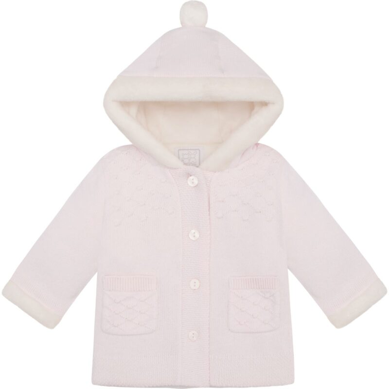 Pink Knitted Baby Pram Coat