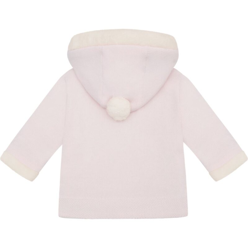 Pink Knitted Baby Pram Coat - Image 2