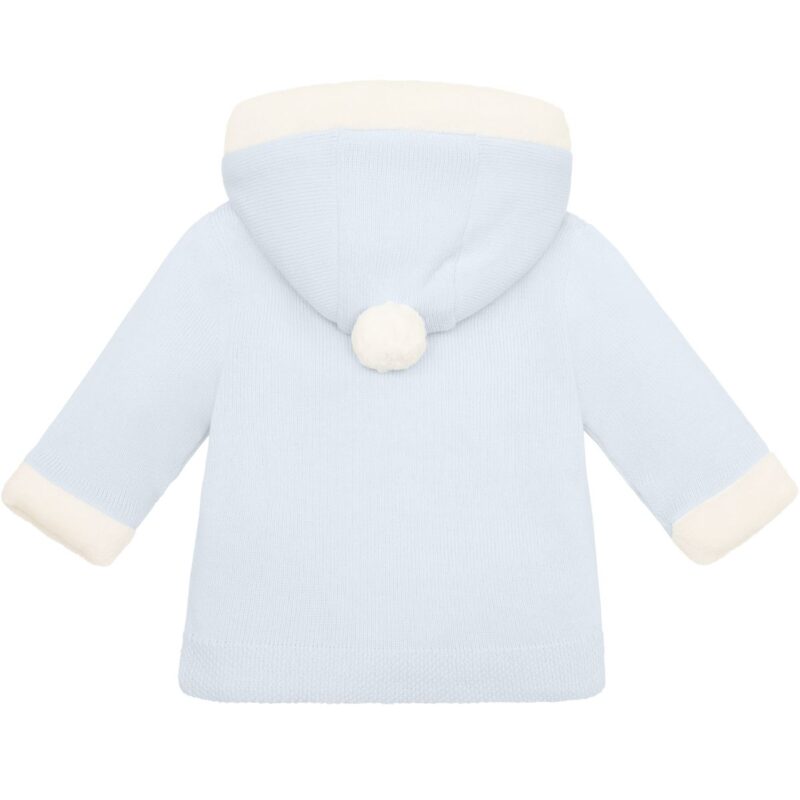 Blue Knitted Baby Pram Coat - Image 2