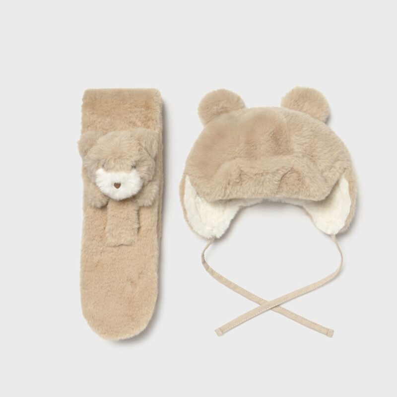 Teddy Bear Unisex Hat and Scarf Set