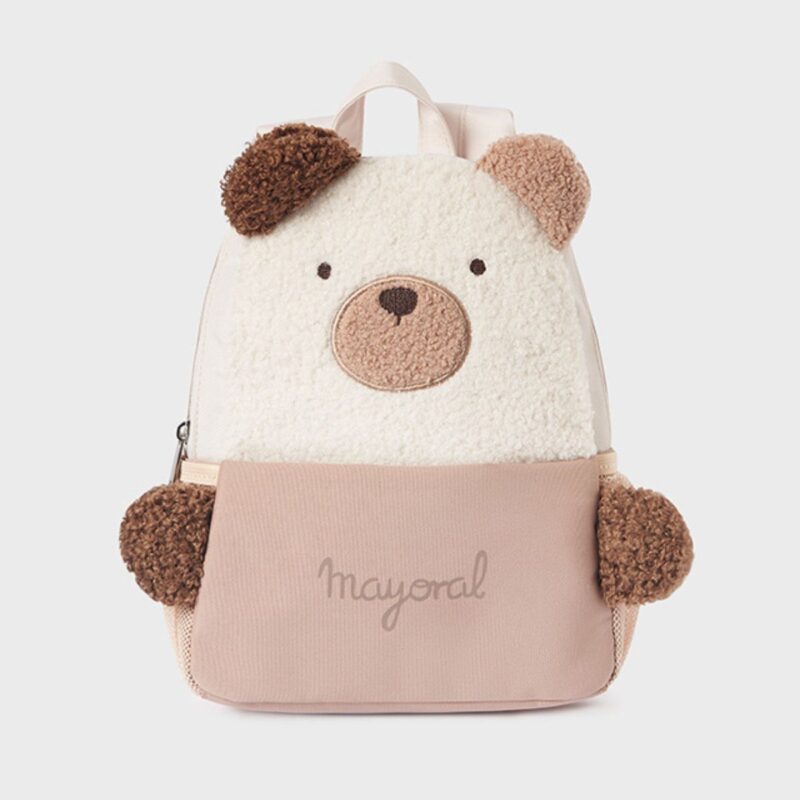 Beige Bouclé Teddy Bear Backpack (25cm)