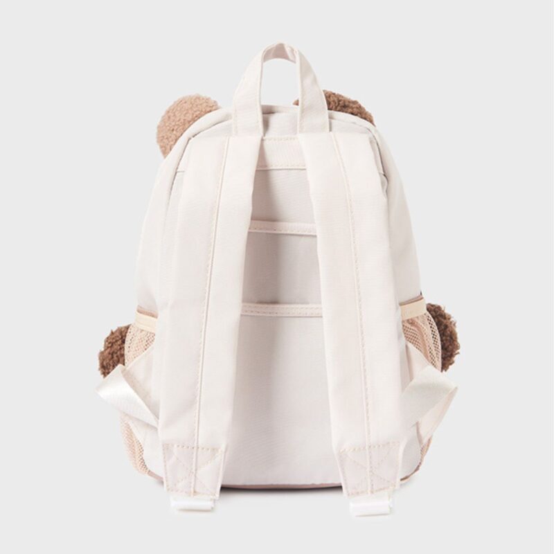 Beige Bouclé Teddy Bear Backpack (25cm) - Image 2
