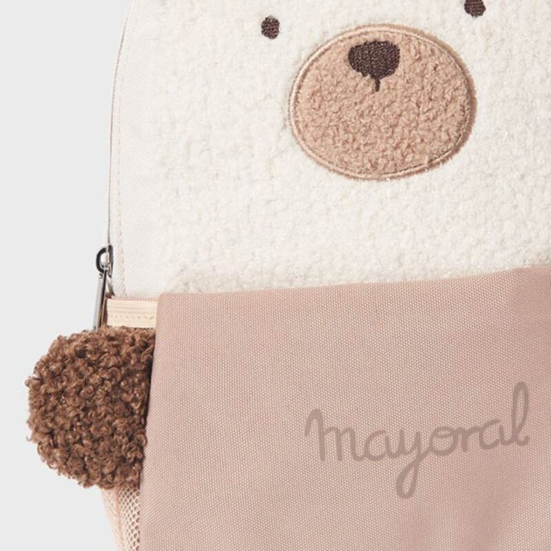 Beige Bouclé Teddy Bear Backpack (25cm) - Image 3