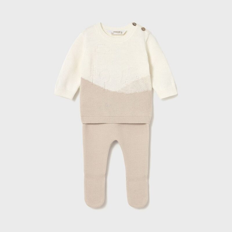 Newborn Knitted Jumper And Footed Trouser Set