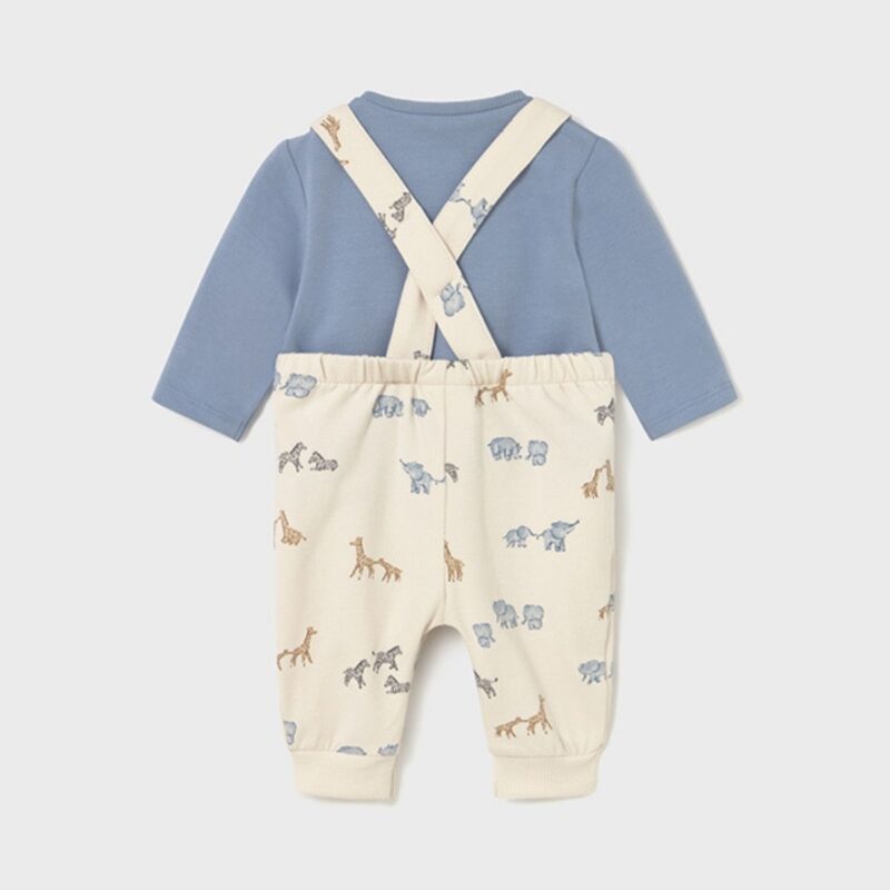 Newborn Safari Print Dungaree Set - Image 3