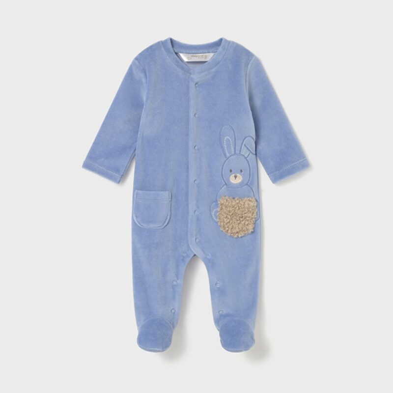 Newborn set of 2 Bunny Rompers With Feet - Image 2