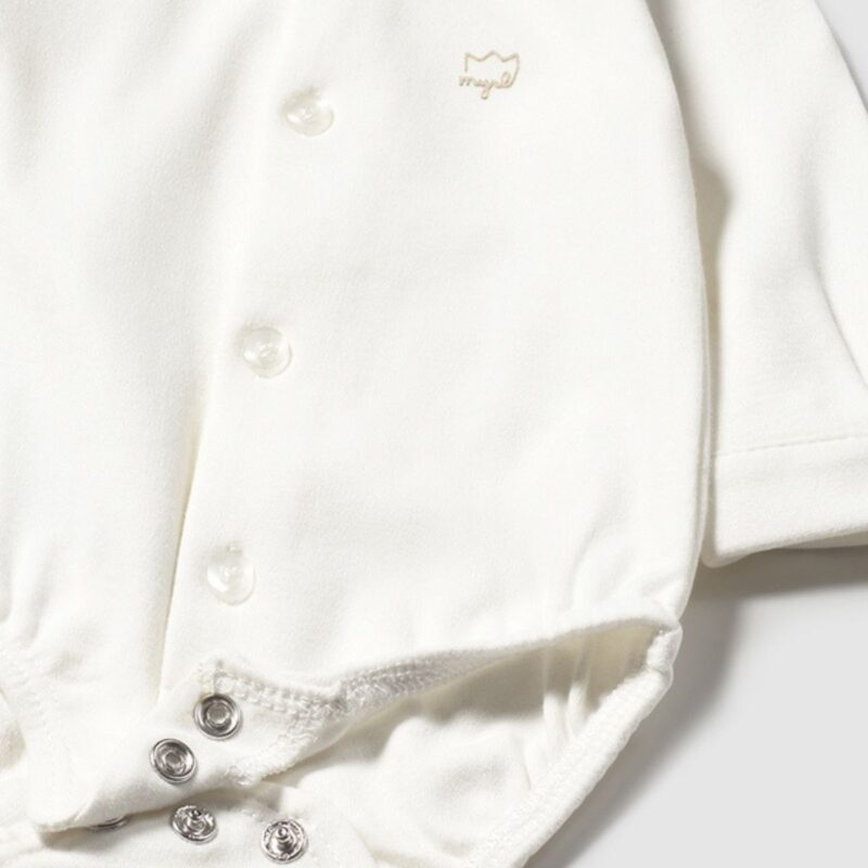 Newborn White  Shirt Bodysuit - Image 3