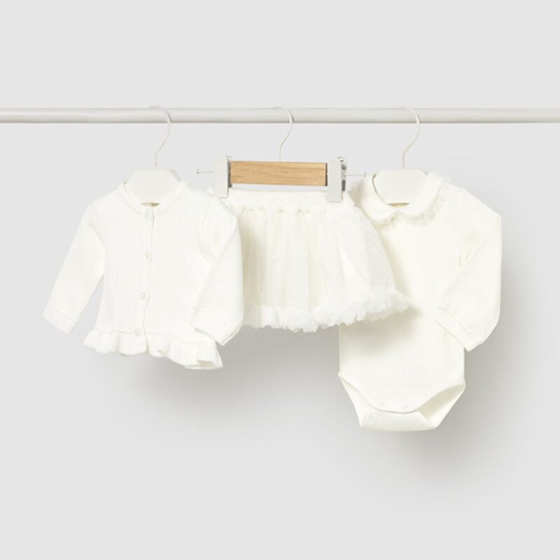 Newborn Natural 3 Piece Skirt Set