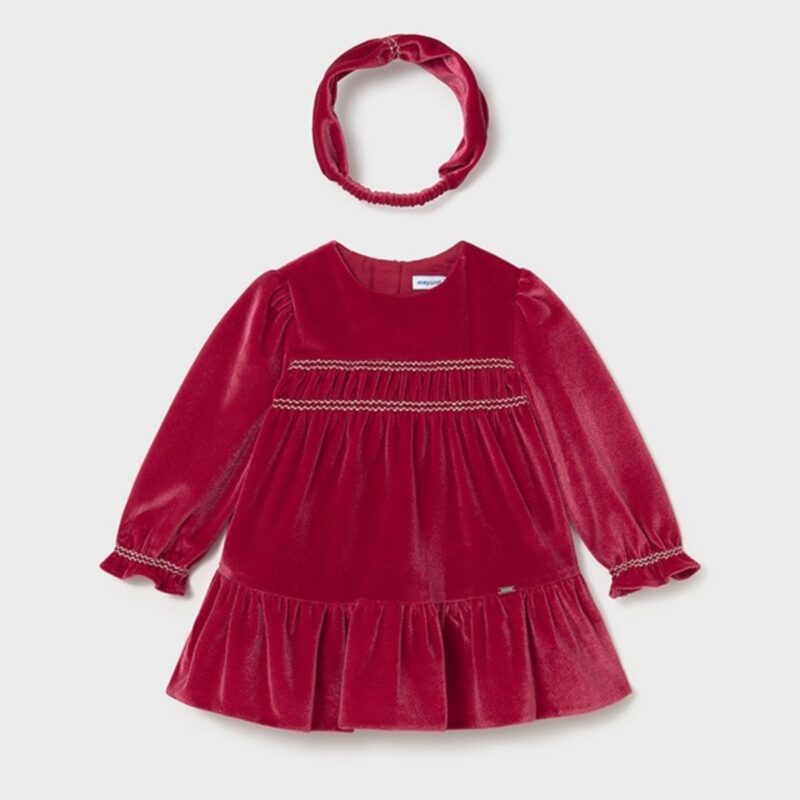 Red Velvet dress with headband