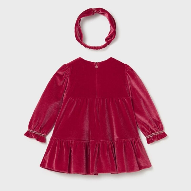 Red Velvet dress with headband - Image 2
