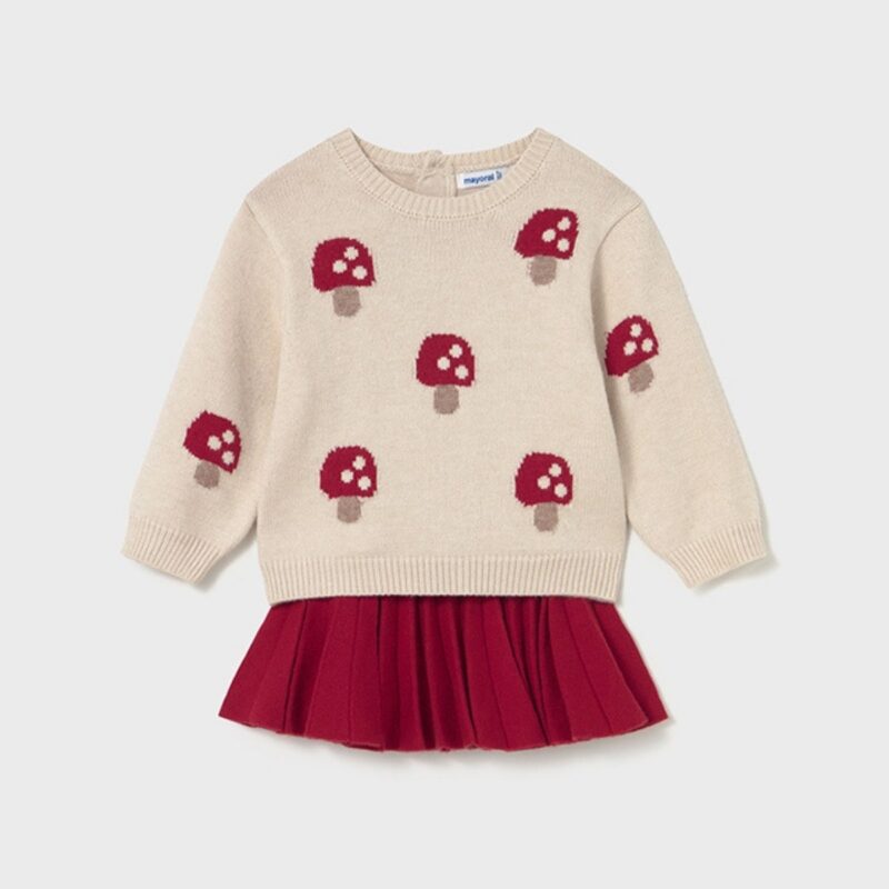 Girls Skirt and Jumper Mushroom Set
