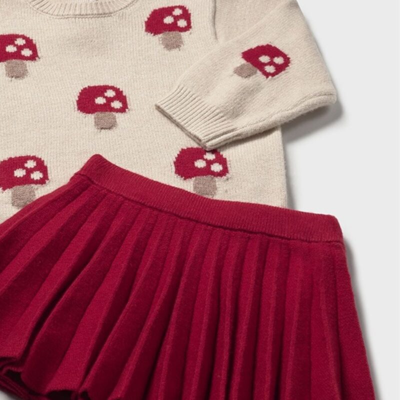 Girls Skirt and Jumper Mushroom Set - Image 3