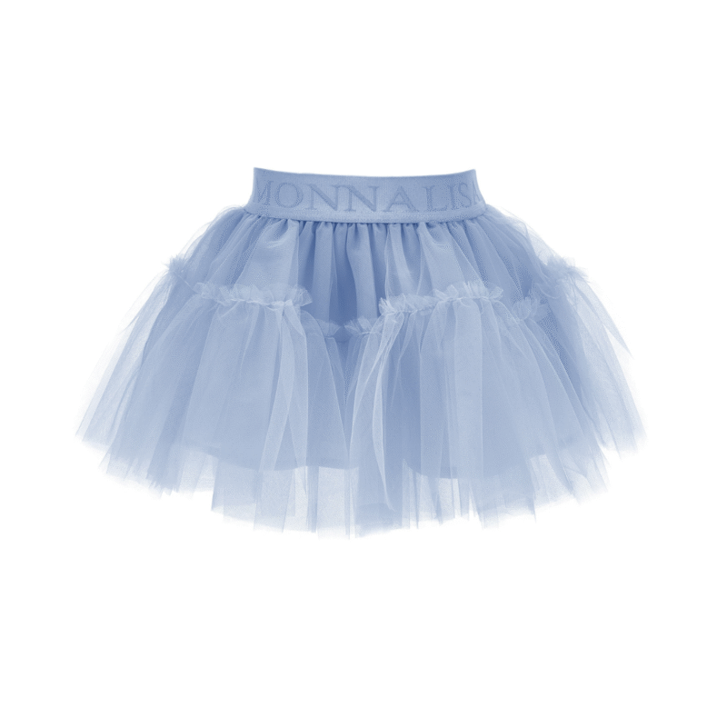 Light Blue Silk Tulle Tutu Skirt