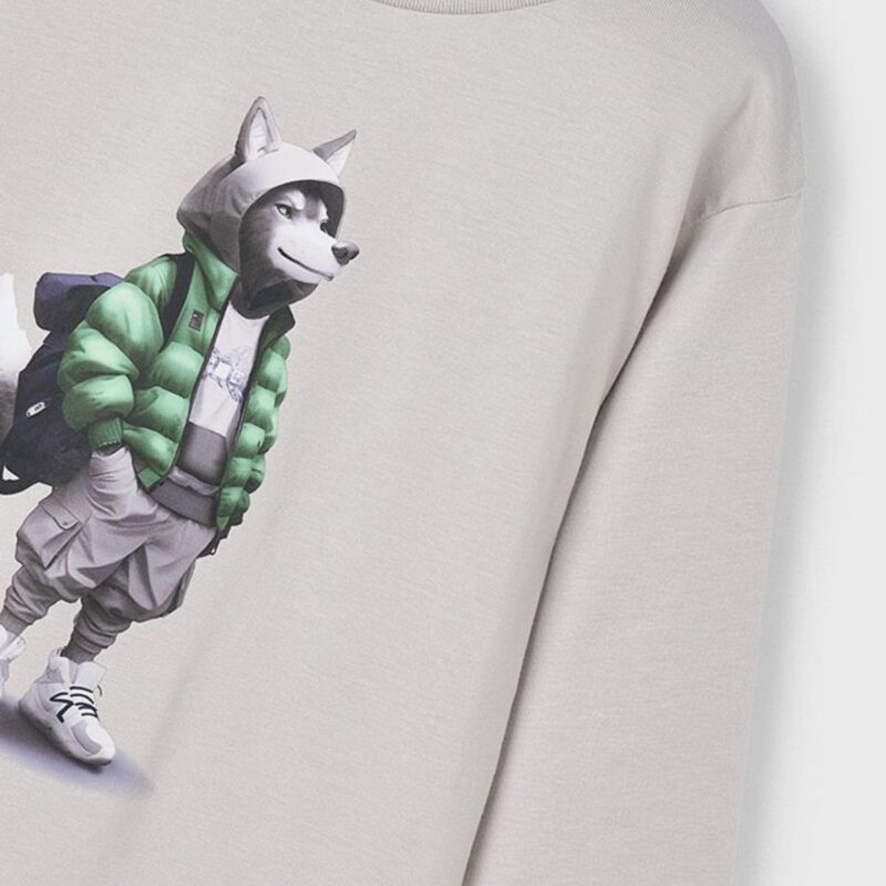 Boy Interactive Long Sleeved Wolf T-shirt - Image 2