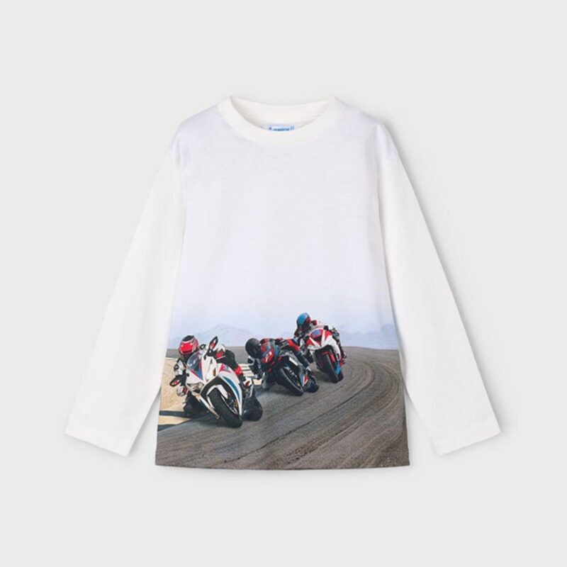 Boys Motorcycle Print T-shirt