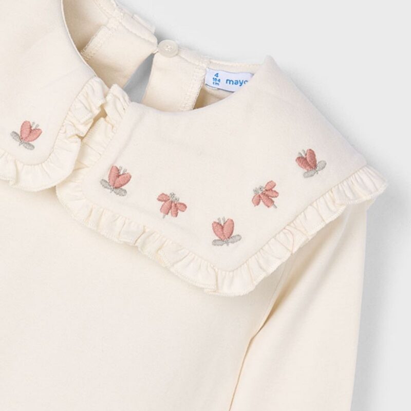 Flower Ruffle Neck Blouse - Image 3