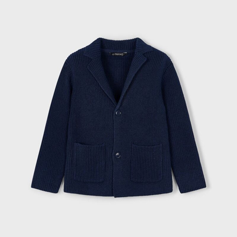Navy Knit Blazer Cardigan