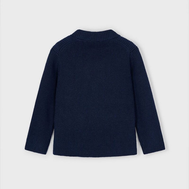 Navy Knit Blazer Cardigan - Image 2