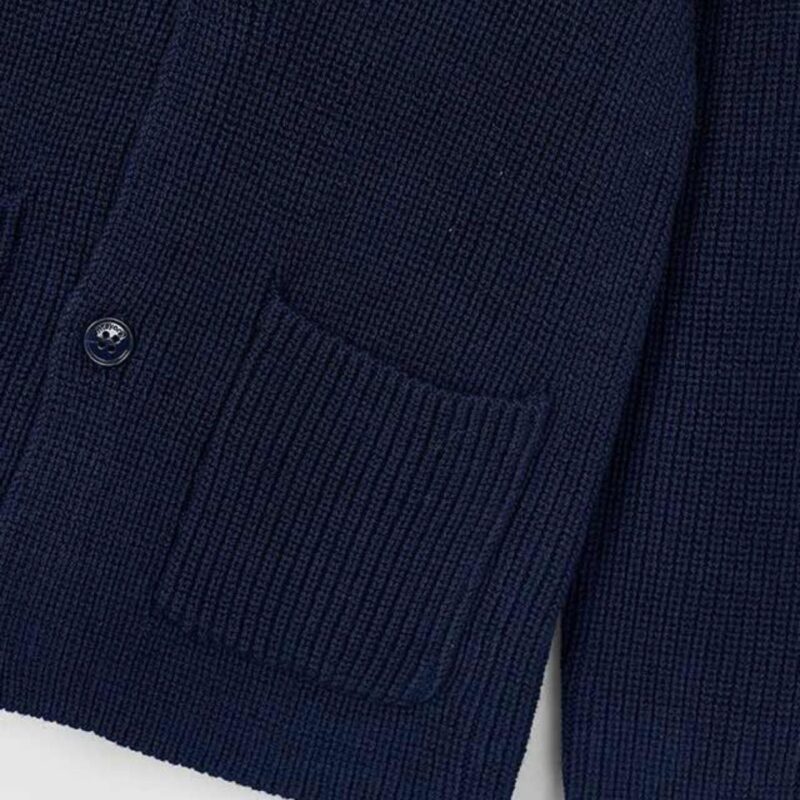 Navy Knit Blazer Cardigan - Image 3