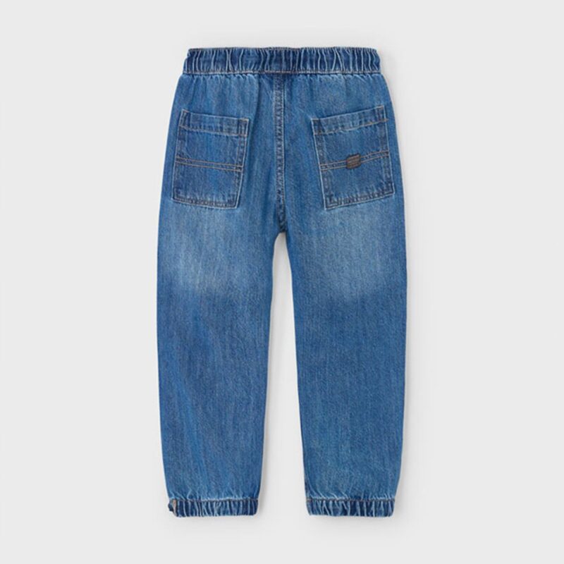 Boys Denim Blue Parachute Trousers - Image 2