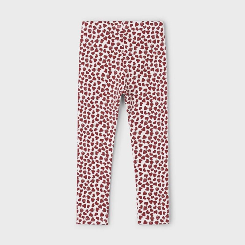 Girls Printed Strawberry and Heart Leggings - Image 2