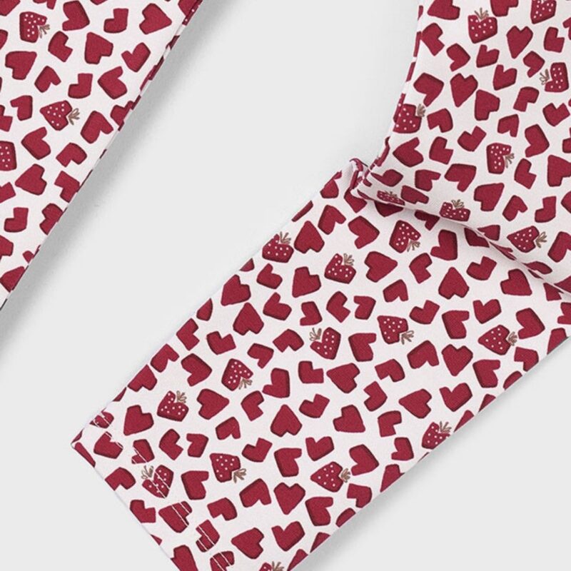 Girls Printed Strawberry and Heart Leggings - Image 3