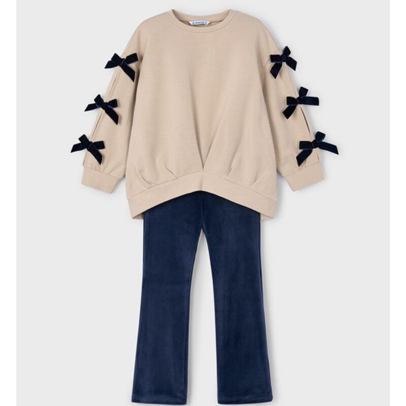 Girls Legging and Bow Jumper Set