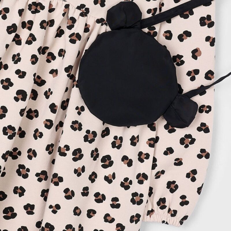 Girls Patterned Fleece Dress With Bag - Image 3