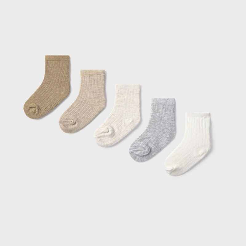 Newborn 6 Pack of Plain Neutrals Socks