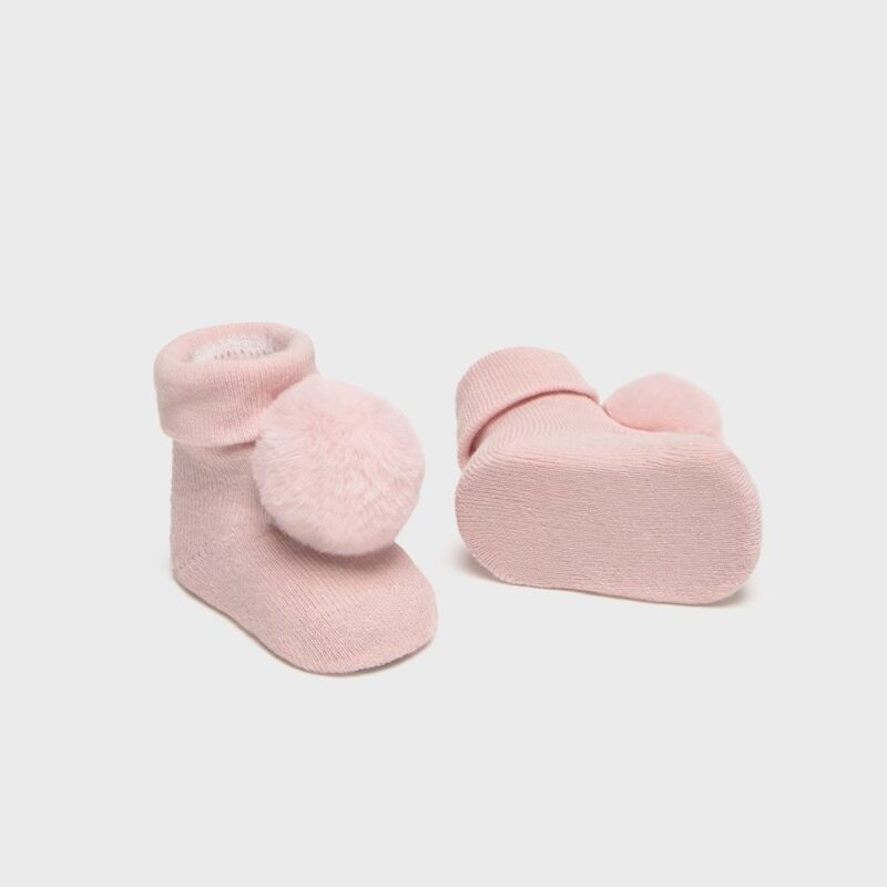 Newborn Girl Light Pink Headband and Socks Set - Image 2