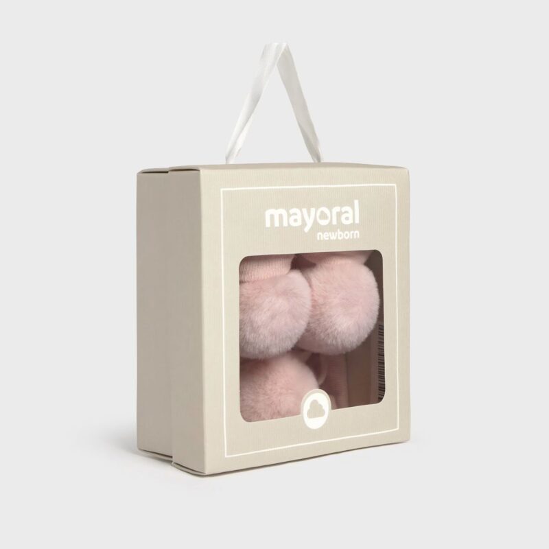 Newborn Girl Light Pink Headband and Socks Set - Image 4