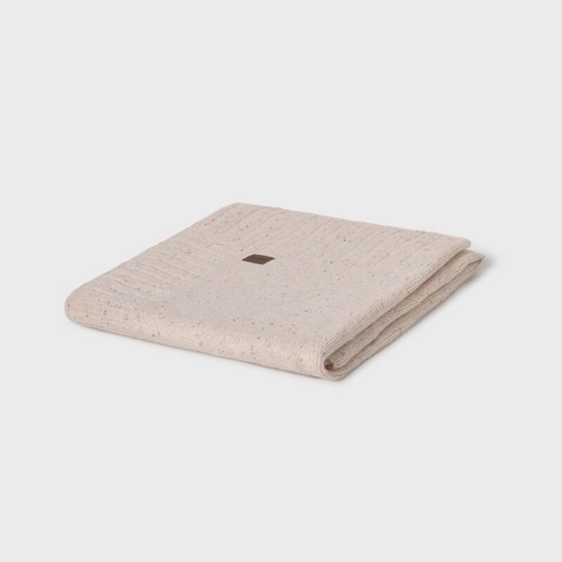 Offwhite Blanket With a Soft Knitted Wrap-around