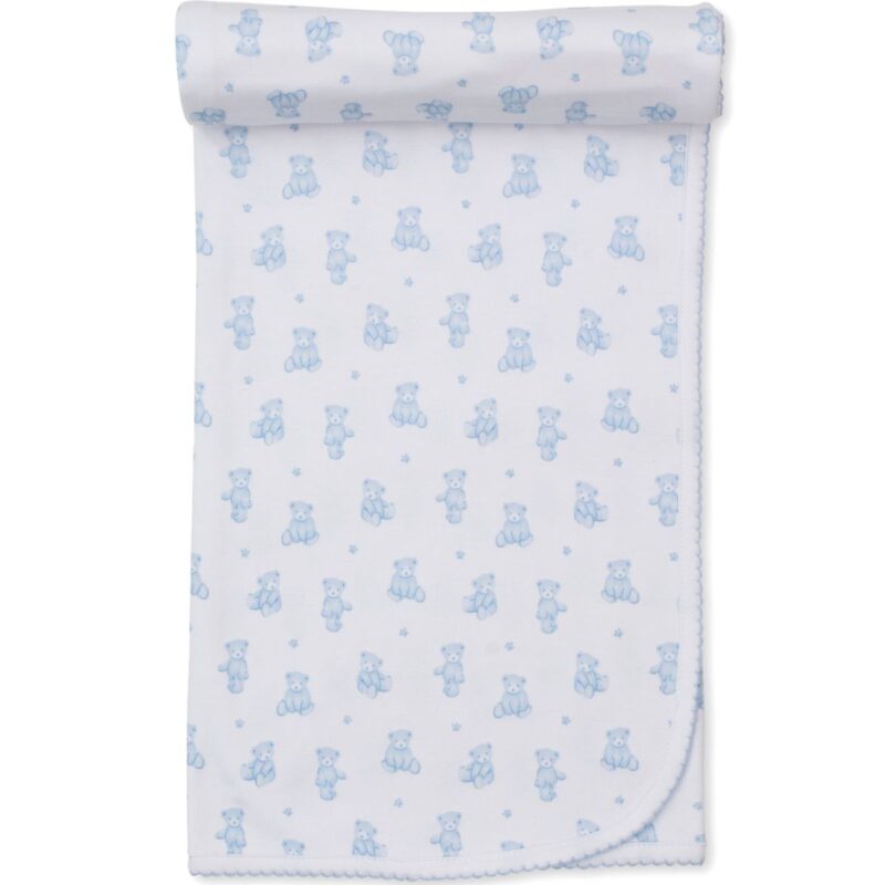 Teddy Bear Time Blue Blanket