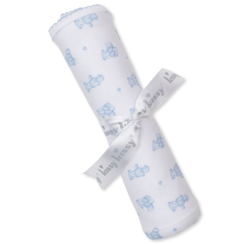 Teddy Bear Time Blue Blanket - Image 2
