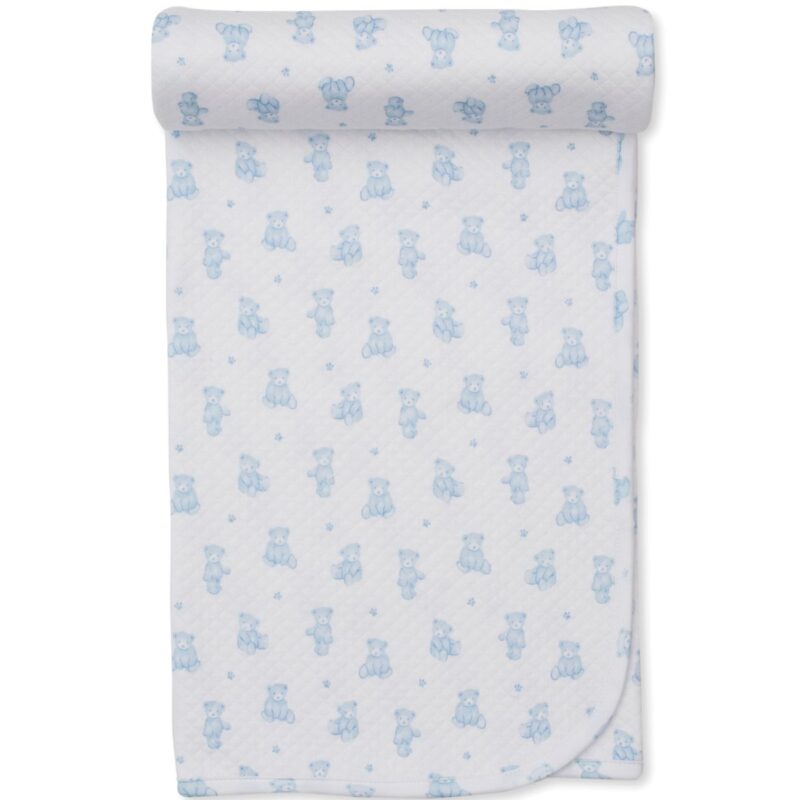Teddy Bear Time Blue Blanket