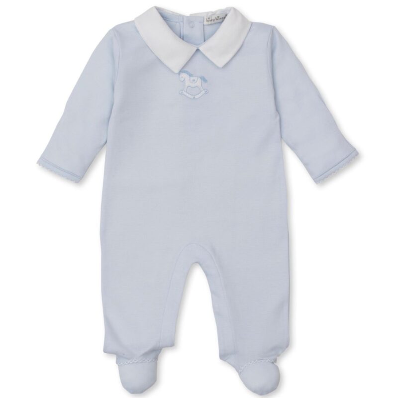 Babygrow With Pique Neck Rockers Footie Light Blue