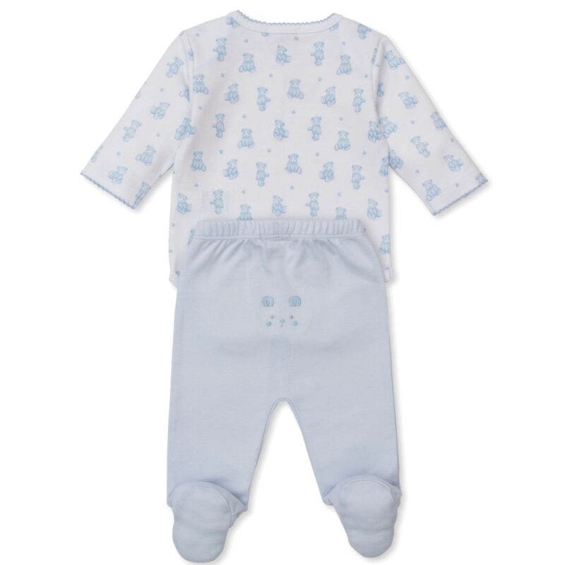 Blue Teddy Bear 2 Piece Babygrow - Image 2