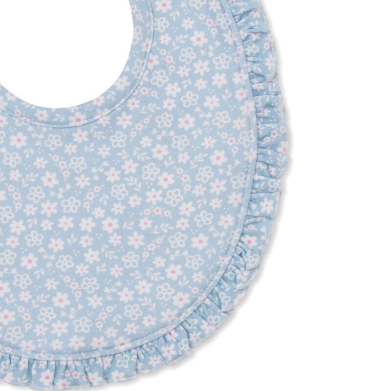 Baby Girls Blue Fall In Bloom Pima Cotton Bib - Image 2