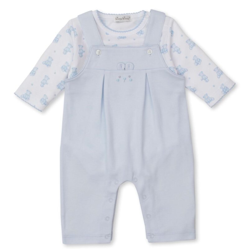 Teddy Bear Time Blue Overall Set