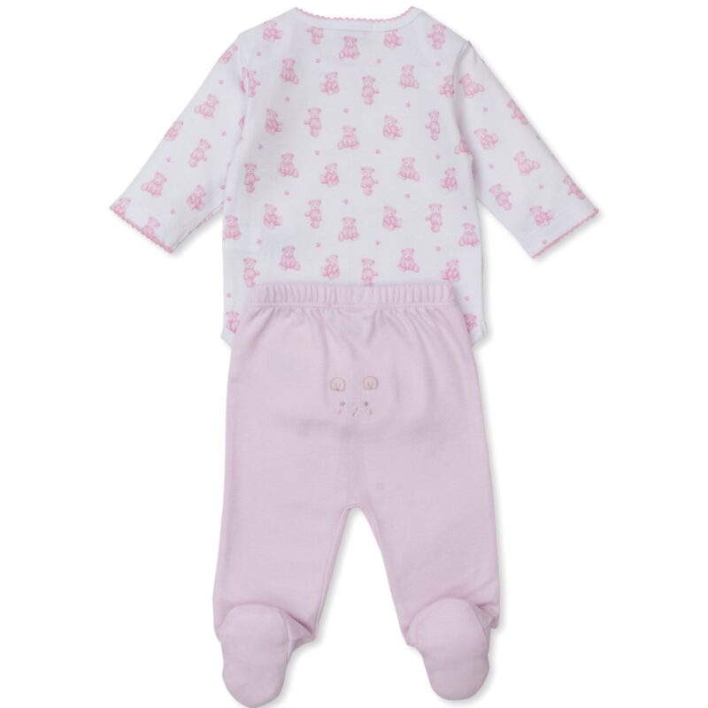 Pink Teddy Bear 2 Piece Babygrow - Image 2