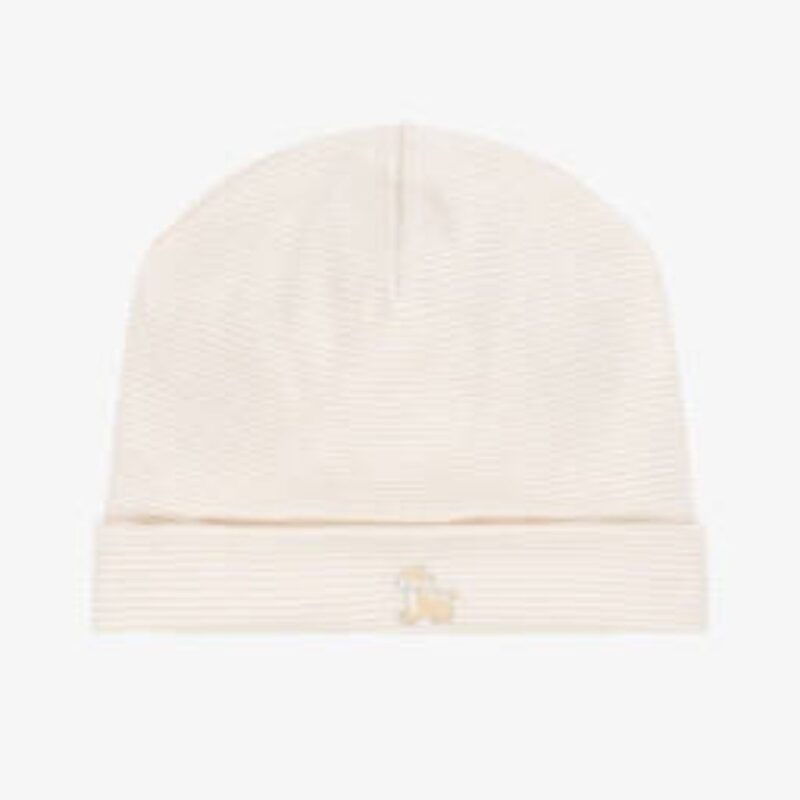 Beige Striped Pima Cotton Forest Fanfare Baby Hat